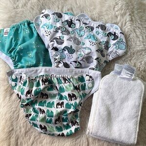 Adorable Elephant and Whale Diaper Covers Set
